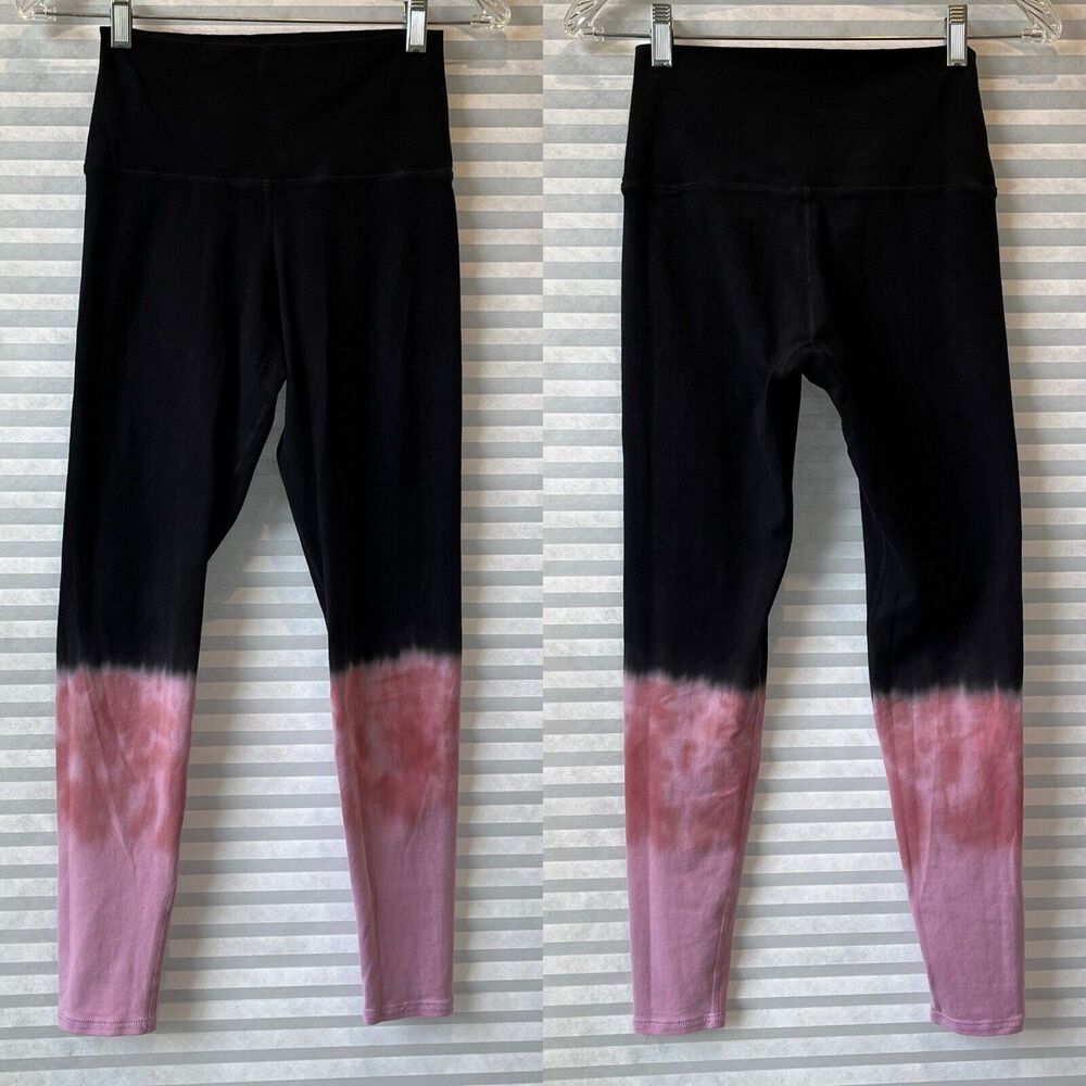 Electric & Rose Tie Dye Leggings black /pink size M, made in USA, comfort, relax